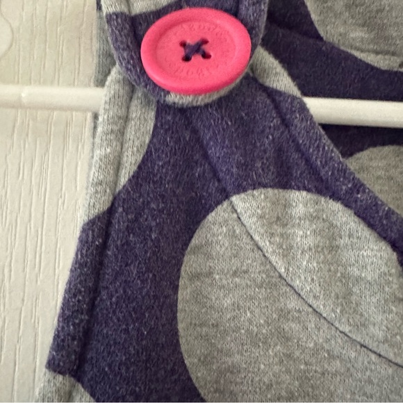Mini Boden purple with gray dots jumper heart pockets pink buttons - Picture 8 of 8